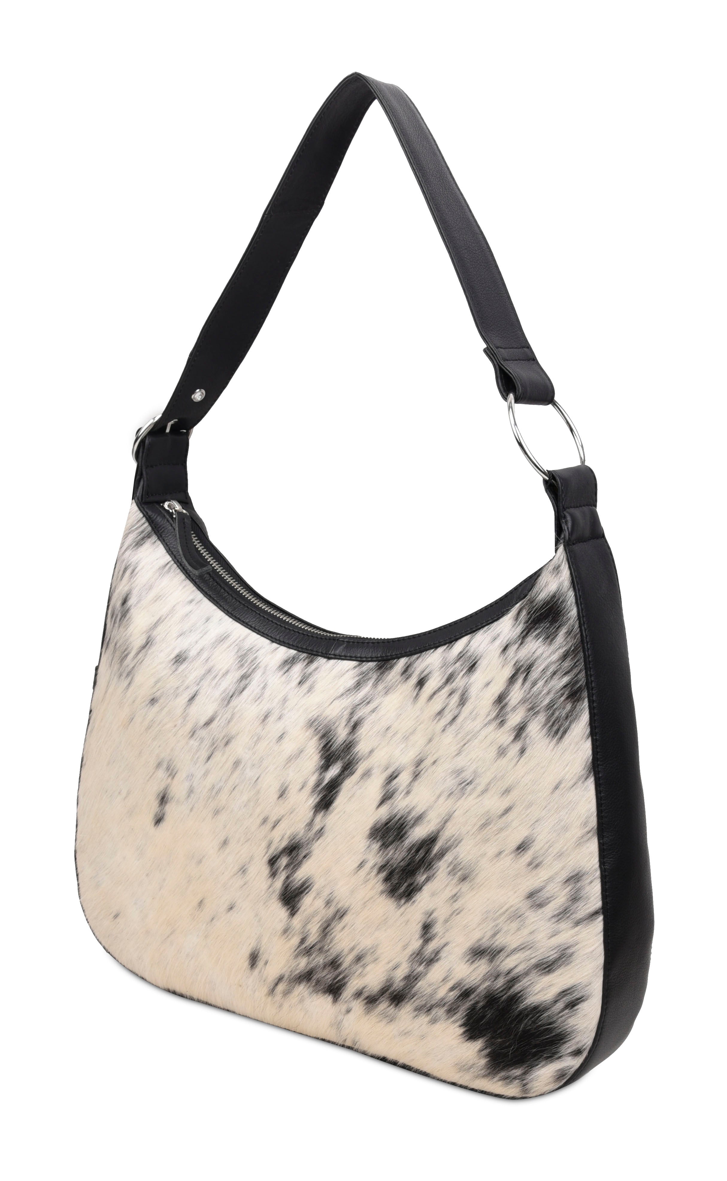 Oda skuldertaske - koprint sort/hvid